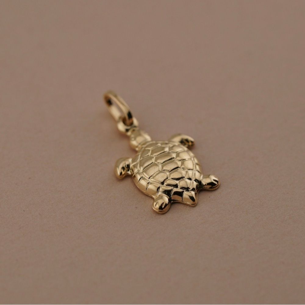Turtle 14k Solid Goldpendantperfectgift - image 3